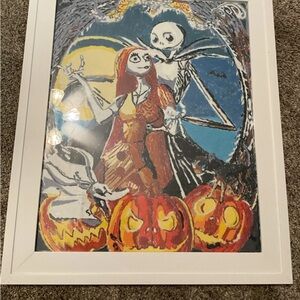 Jack and sally nightmmare before Christmas hand painted picture